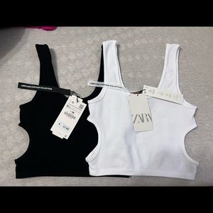 Zara contour crop tanks